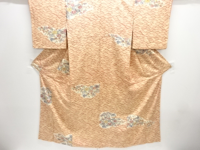 菊松竹梅鶴模様小紋着物